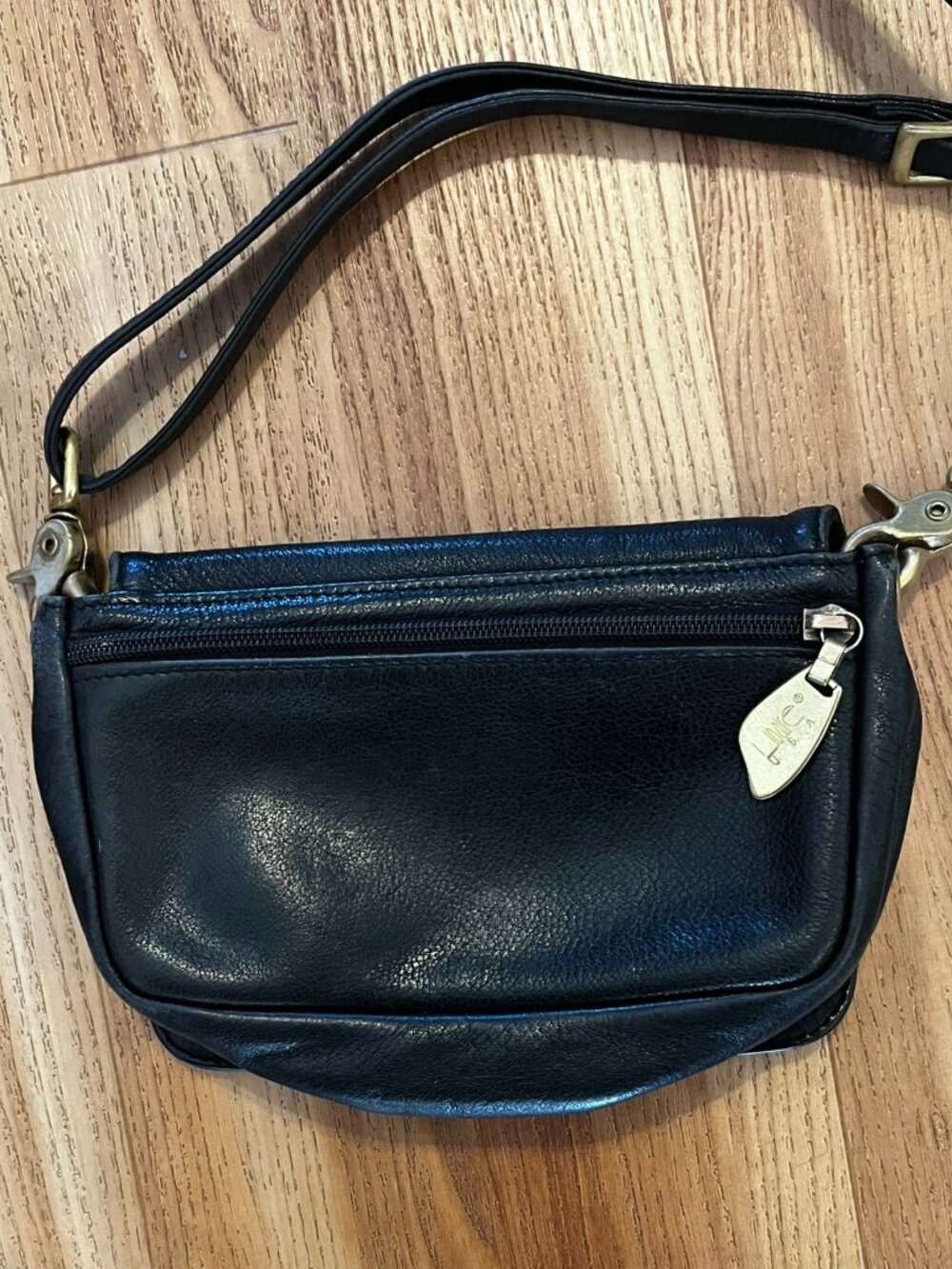 Vintage Libaire Brass Hardwear Leather Bohemian Boho Festival Crossbody Bag